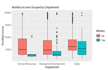 monthly income grouping box plot r