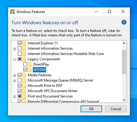 Run 16 bit applications on Windows 10 32bit 1